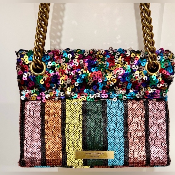 Kurt Geiger Handbags - NWOT Kurt Geiger Rainbow Sequin Chain Shoulder Bag – Statement Piece